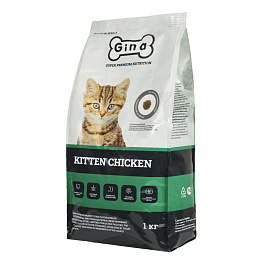 Корм для котят и беременных кошек сухой Gina Kitten Chicken цыпленок, утка 1 кг