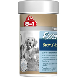 8in1 Пивные дрожжи EXСEL Brewers Yeast 140 табл./100 ml для собак и кошек