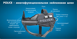 Шлея "Dog Extreme" "Police"  №2 черная А:40-60см Collar